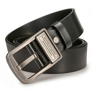 Men's Dress Leather Belt With a Classic Strap & a Distinctive Zinc Alloy Buckle